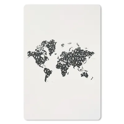 Produktbild von MuchoWow® Mauspad Mousepad Weltkarte - Zahlen - Schwarz 18x27 cm - Mousepads - Maus Mat - Pad - Mausunterlage