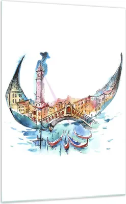 Produktbild von Bilder auf glas - Einteilig - Gondel Gondoliere illustration Kultur - 70x100cm - Glasbilder - Wandbilder - Bilder - Wanddekoration aus Glas - Glas Bilder - Wandbild auf Glas - GPA70x100-3039