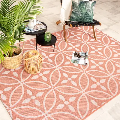 Produktbild von In- & Outdoor Teppich - Summer Pattern Rosa - 80x150cm - Modern, Retro - Garten / Terrasse - FRAAI | Home & Living
