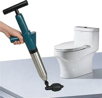 Produktbild von Abflussreiniger – Toilettenstampfer mit Halter – Verstopfungsentferner – Badezimmerstampfer – Spülbeckenstampfer – Sanitärschlauch (grün) Kanalreiniger