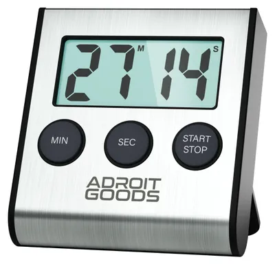 Zdjęcie produktu dla Cyfrowy minutnik AdroitGoods - minutnik kuchenny - magnetyczny - ekran LED - stoper - minutnik kuchenny - stal nierdzewna