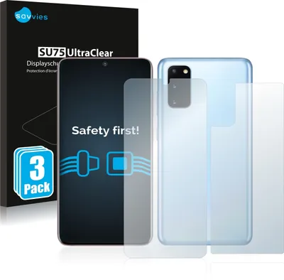Produktbild von 6x Für Samsung Galaxy S20 (Display+Rückseite) Schutzfolie Savvies Displayschutz Display Schutz Folie Klar Transparent