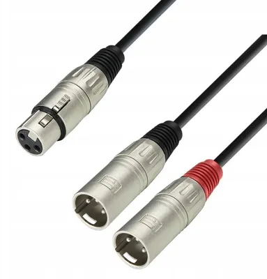 Productafbeelding van Adam Hall 3 STAR YFMM 0100 XLR Y-kabel, 1 meter, stereo audio