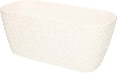 Productafbeelding van Ovale bloempot, 300 mm, wit, voor balkon