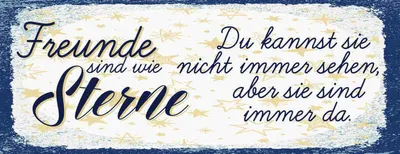 Produktbild von vianmo Holzschild 10x27 cm Freunde wie Sterne sind immer da Spruch Zitat