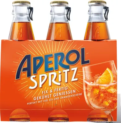 Produktbild von Aperol Spritz Fix und Fertig gekühlt genießen 10,5% vol. 1er Pack (3x175ml Flasche)