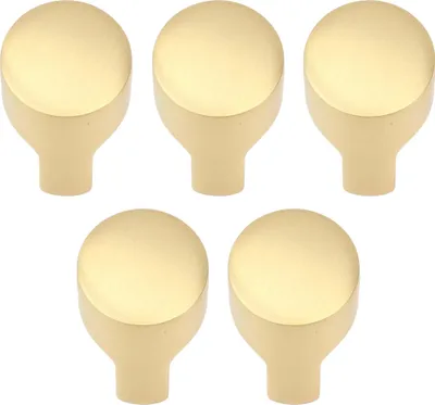 Produktbild von Natural Goods Berlin Möbelgriff KNOPF, Möbelknopf, Schrankgriff, Knauf für Schublade und Tür, Gold (gebürstet), 5 Stück