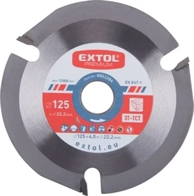 Zdjęcie produktu dla Tarcza frezarska Extol Premium 8803284 z płytkami SK, O125x4,0x22,2mm, 3T