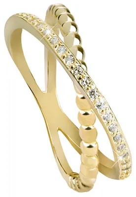Immagine prodotto di Anello doppio placcato oro in argento AGG196, 56 mm