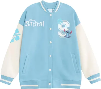 Image de Lilo & Stitch - Veste Varsity (style collège américain) pour fille NS9258 (152-158) (Bleu)