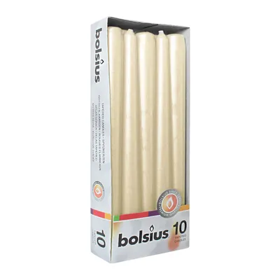 Image de Bougies pointues, ivoire, BOLSIUS, 24/245 mm, durée de combustion env. 7,5h, 10 pièces par emballage