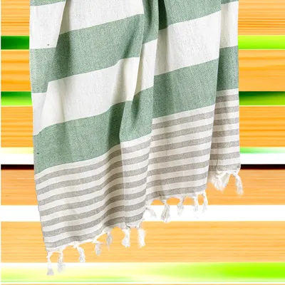 Productafbeelding van Ruggeri Maxi strandlaken, katoen, hamamdoek, 170x170 cm, groen
