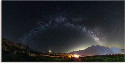 Produktbild von ARTland Leinwandbild Panorama der Milchstraße über den Alpen Größe: 60x30 cm