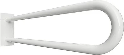 Produktbild von BELP Stützgriff in U-Form Eisen Weiß mit Abdeckung 103x253x829 mm, 120 kg Traglast für Bad & WC >> zum Bohren
