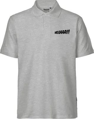 Produktbild von Huuraa Herren Polo Shirt Helgaaa Schriftzug XL Sport Grey Bio Baumwolle Fairtrade Poloshirt Geschenkidee