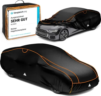 Produktbild von WALSER Hagelschutz Abdeckplane Auto, Auszeichnung * Auto Hagelschutzplane, e* Abdeckplane Auto Perma Protect, Autogarage Abdeckung, Abdeckung Auto, Auto Abdeckung Größe 2 schwarz