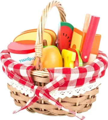 Obrázok produktu pre Drevený piknikový košík – hračka pre deti od 3 rokov
