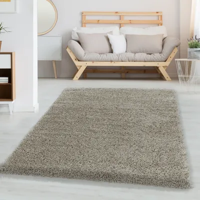 Produktbild von Einfarbiger Teppich, Zeitloser Uni-Teppich für Wohnzimmer, Schlafzimmer oder Büro, Größe: 160 x 230 cm, Farbe: Creme