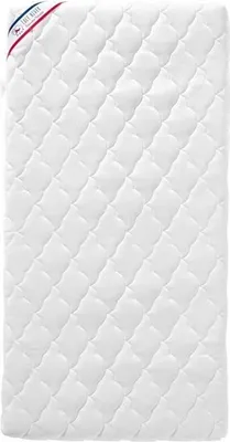 Image de Matelas parfait pour bébé - 60 x 120 x 10 cm - 2 faces : Été/hiver - housse amovible - anti-acariens