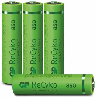 Zdjęcie produktu dla GP Batteries Rechargeable batteries 12085AAAHCE-C4, 850 mAh, Niklowo-metalowo-wodorkowa (NiMH), AAA, 1,2 V, 4 szt., Wysoki