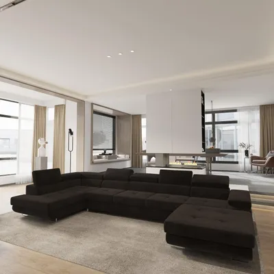 Produktbild von Masseno Ecksofa TORIVA L-S mit Schlaffunktion U-Form, Sofa mit Bettkasten, Wohnzimmersofa, Couch, Soffa, Bettsofa, Couchgarnitur- Braun, MONOLITH 29