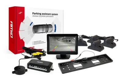 Obrázok produktu pre AMiO Parkovací asistent TFT01 4,3" s kamerou HD-402-LED 4-senzorové čierne Truck