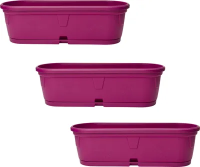 Produktbild von 3x Blumenkasten länglich 50 cm lila