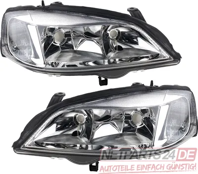 Produktbild von Johns, Scheinwerfer Halogen passend für Opel Astra G Set mit Leuchtmittel Li. Re. 98-04 1216110 1216539 1216157 09117303 09199903 93175368 1216156 121