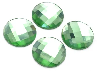 Produktbild von Vintageparts Glasschliffcabochons grün 18mm, 4 Stück