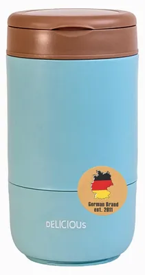 Müslibecher 2 Fächer 270/370 ml Blau Thermobehälter