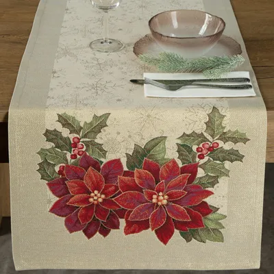Produktbild von Gobelin Tischdecke 1271 Weihnachten 45x140 -5% gold
