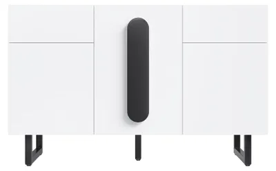 Image de Meuble TV, design moderne, rangements pratiques, buffet blanc