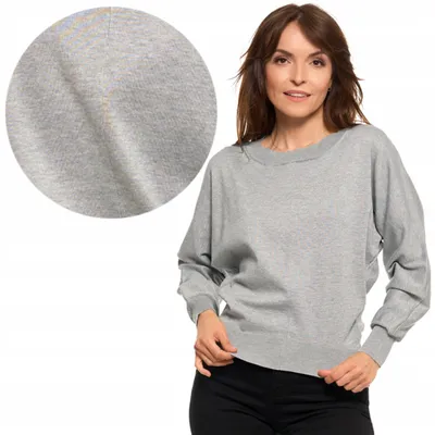 Imagen del producto de Suéter de mujer – suéter elegante, talla XS/S – mangas holgadas, color gris – suéter moderno