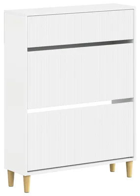 Image de Armoire à chaussures ARNHEM, 78 x 24 x 103 cm, en panneaux de particules, couleur blanche