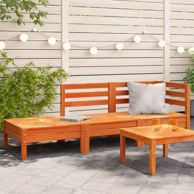 Produktbild von Gartensofa 3-Sitzer Wachsbraun Massivholz Kiefer 838044