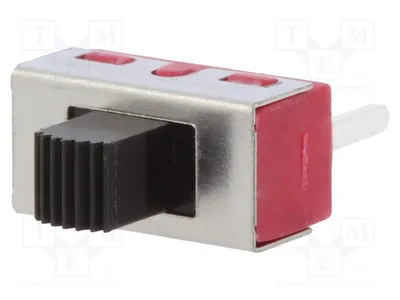 Obrázek produktu pro 1x Spínač posuvný, poloha: 3, 6A/120VAC, 6A/28VDC, typ: 1103M2S3CQE2, provedení: posuvný