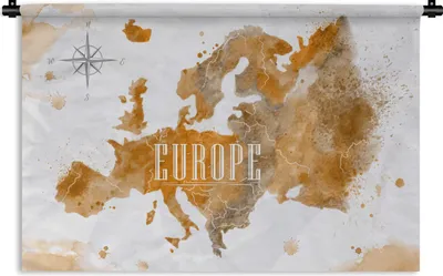 Produktbild von MuchoWow® Wandteppich Wandbehang Weltkarte - Europa - Farbe 60x40 cm Tapisserie Dekoration Wandtuch - Wanddekorationen
