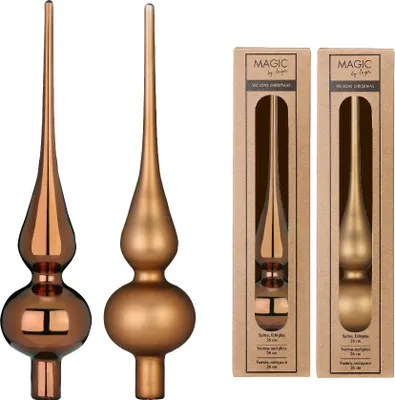Produktbild von Christbaumspitze Glas 26cm 1 Stück matt / glanz sort. - Elegant Lounge