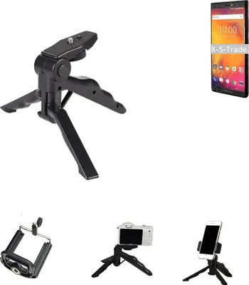 Produktbild von K-S-Trade Stativ Tisch-Ständer Dreibein Handy-Stativ Ständer kompatibel mit BlackBerry EvolveX Mini-Stativ Smartphone Tripod Handy-Stativ aus