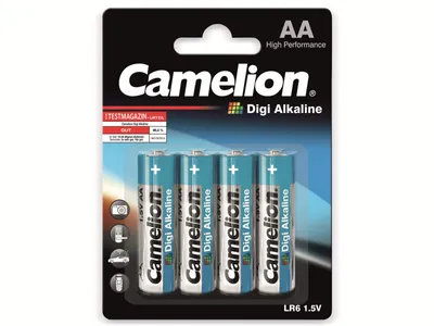 Produktbild von Camelion LR6-BP4DG, Einwegbatterie, AA, Alkali, 1,5 V, 4 Stück(e), 84 x 15 x 114 mm