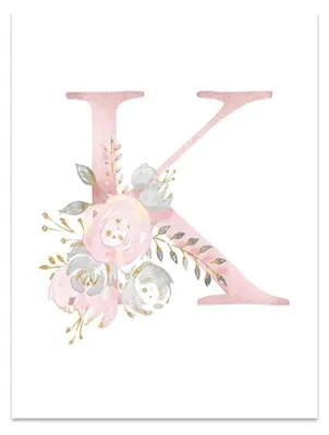 Productafbeelding van Gepersonaliseerde Canvas Poster met Letter K voor Kinderkamer