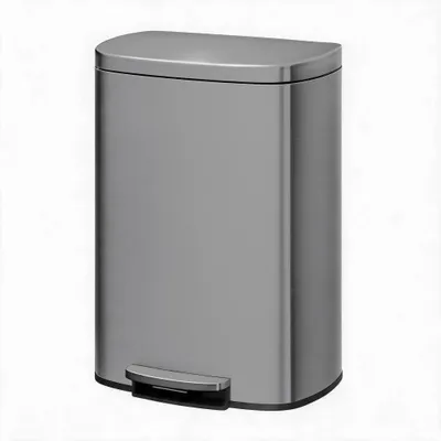 Imagen del producto de Contenedor de basura, acero inoxidable, tapa con sistema de cierre suave, color gris
