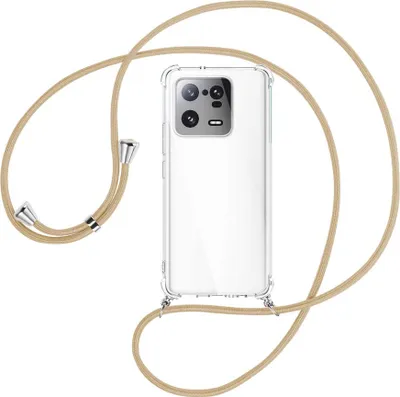 Produktbild von Handykette Backcover-Schutzhülle mit Band (Metall silberfarben) für Xiaomi 13 Pro (6.73'') - caramel
