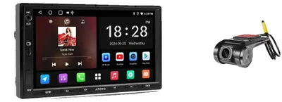 Productafbeelding van Autoradio met multimedia-ondersteuning en smartphone-compatibiliteit, geschikt voor Ford Focus 2, 3 (Mk2, Mk3) modellen van 2004-2011, met ingebouwde DVR-camera