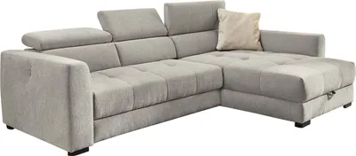Produktbild von Ecksofa Sitz elektrisch ausfahrbar verstellbar Couch Kopflehne Bettkasten Grau / 15408