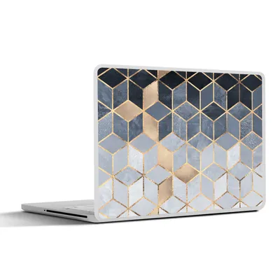 Produktbild von MuchoWow® Laptop Aufkleber Sticker Cover Würfel - Gold - Muster 36.5x27.5 cm - Laptop-Sticker