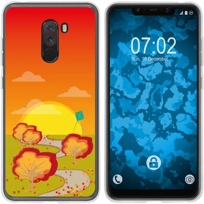 Produktbild von PhoneNatic Case kompatibel mit Xiaomi Pocophone F1 Silikon-Hülle Herbst Drache/Kite M2