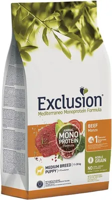 Produktbild von EXCLUSION NGPBM12 PUPPY MEDIUM Granulat für Welpen mittelgroßer Rassen – Rind, 12 kg