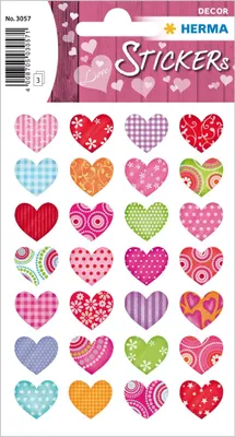 Produktbild von HERMA 3057 Aufkleber Herzen Bunt klein, 84 Stück, Herz Sticker in rot rosa pink, Etiketten in Herzform für Valentinstag Liebe Hochzeit Geburtstag Scrapbooking Dekoration Geschenk Briefe DIY Basteln