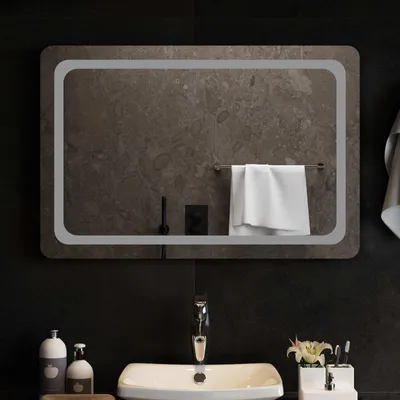 Immagine prodotto di Specchio da bagno a LED, trasparente, 90 x 60 cm, in vetro temperato